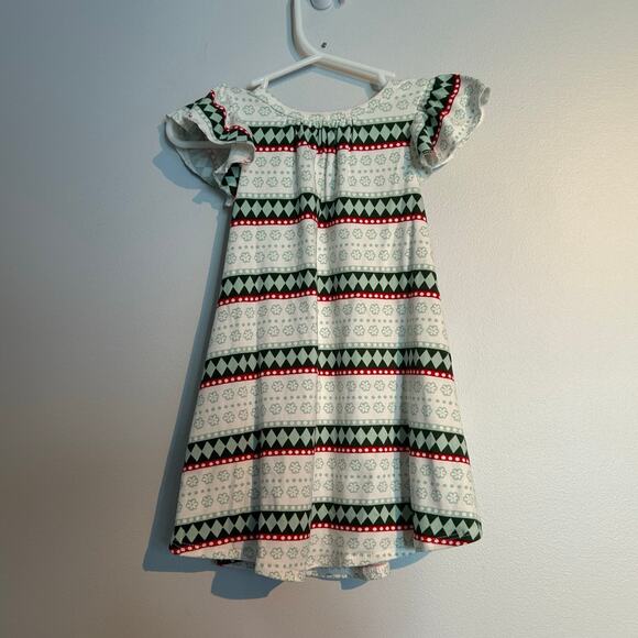 NWT Dot Dot Smile Flutter Sleeve Swing Dress – White/Red/Green – Baby Girl 6-12M - Picture 2 of 7